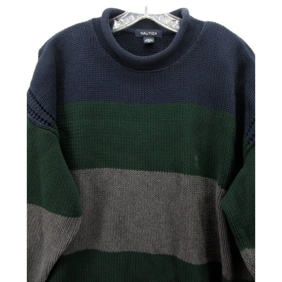 Nautica Sweater Medium Roll Neck Nautical Sail Colorblock Pullover - Picture 2 of 10